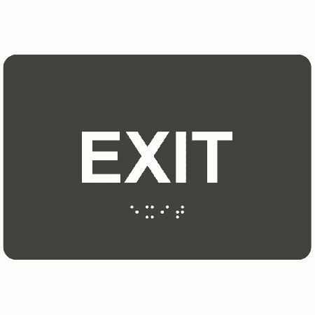ADA Sign Exit 6"x6" Brown & White