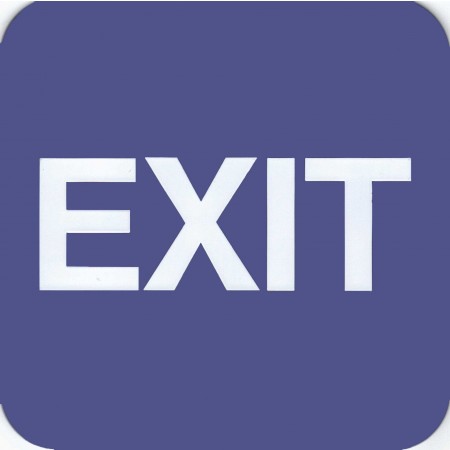 ADA Sign Exit 6"x6" Blue & White