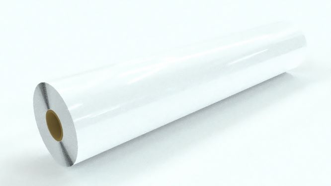 3 mil Adhesive Gloss White Vinyl Gray w/ Air Release Liner 54 in x 150 ft  SOL/WHTCAL/54AR